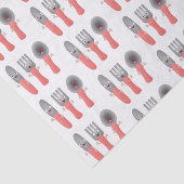 Cartoon van messenmakerswerk en van lepel tissuepapier (Detail)