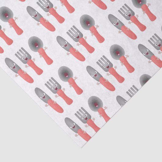 Cartoon van messenmakerswerk en van lepel tissuepapier (Detail)