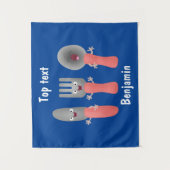 Cartoon van messenmakerswerk en van lepel wandkleed (Voorkant)