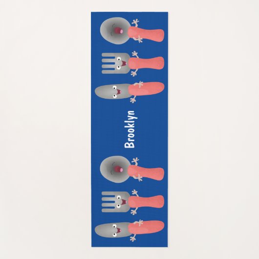 Cartoon van messenmakerswerk en van lepel yogamat (Voorkant)