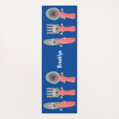 Cartoon van messenmakerswerk en van lepel yogamat (Achterkant)