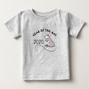 Cartoon van muis Lunar Rat Nieuw jaar 2020 Baby T-