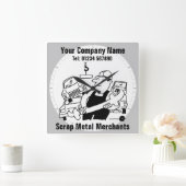 Cartoon van ongebluste metalen vierkante klok (Huis)