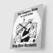 Cartoon van ongebluste metalen vierkante klok (Hoek)