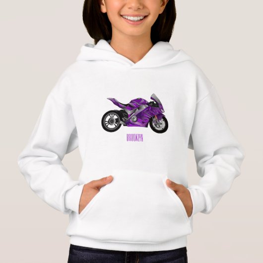 cartoon van Paarse sportmotor (Voorkant)