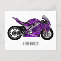 cartoon van Paarse sportmotor