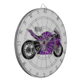 cartoon van Paarse sportmotor Dartbord (Voorkant Links)