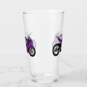 cartoon van Paarse sportmotor Glas (Links)