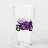 cartoon van Paarse sportmotor Glas (Voorkant)
