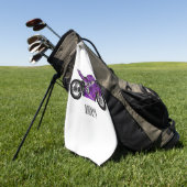 cartoon van Paarse sportmotor Golfhanddoek (Groen)