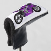 cartoon van Paarse sportmotor Golfheadcover (3/4 voorkant)