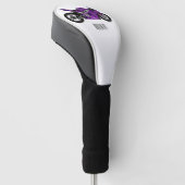 cartoon van Paarse sportmotor Golfheadcover (Schuin)
