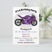 cartoon van Paarse sportmotor Kaart (Staand voorkant)