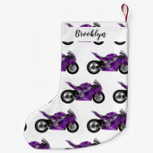 cartoon van Paarse sportmotor Kleine Kerstsok (Achterkant)