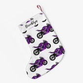 cartoon van Paarse sportmotor Kleine Kerstsok (Achterkant (Hangend))
