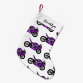 cartoon van Paarse sportmotor Kleine Kerstsok (Voorkant (Hangend))