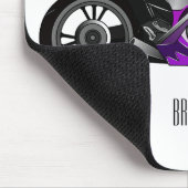 cartoon van Paarse sportmotor Muismat (Hoek)