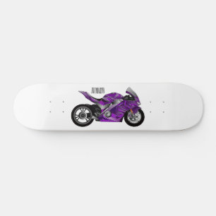 cartoon van Paarse sportmotor Persoonlijk Skateboard