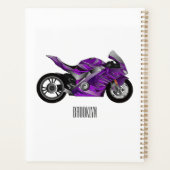 cartoon van Paarse sportmotor Planner (Achterkant)