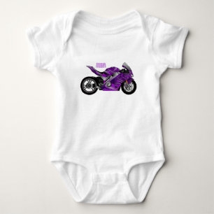 cartoon van Paarse sportmotor Romper