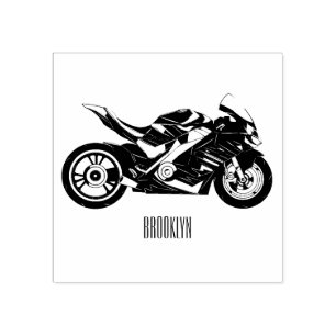 cartoon van Paarse sportmotor Rubberstempel
