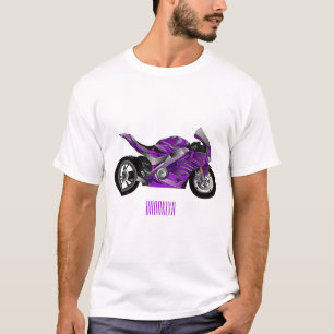cartoon van Paarse sportmotor T-shirt