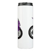 cartoon van Paarse sportmotor Thermosbeker (Achterkant)