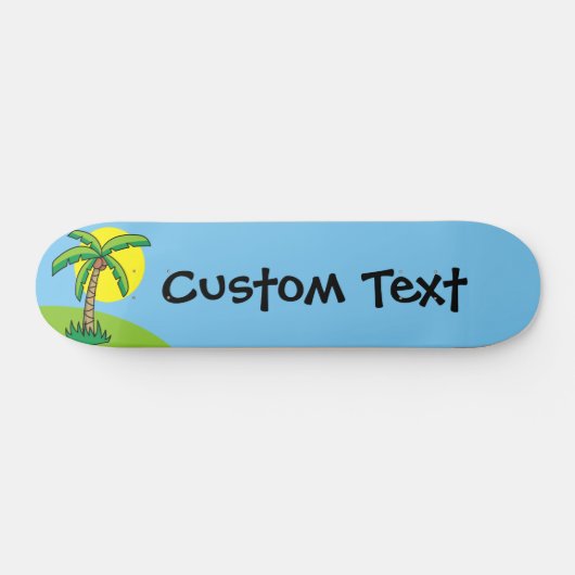 Cartoon van palmbomen persoonlijk skateboard (Horizontaal)
