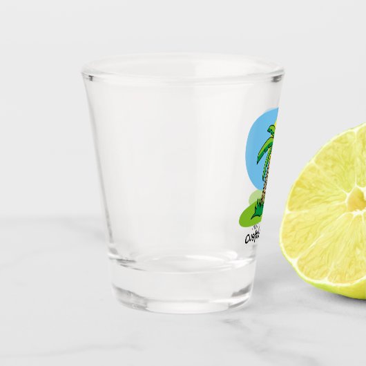 Cartoon van palmbomen shot glas (Links)