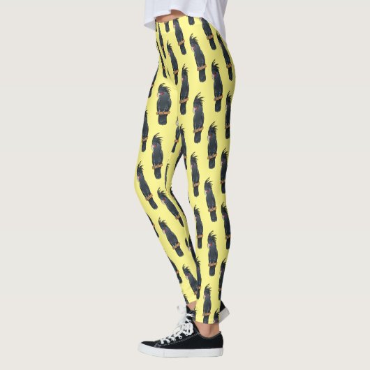 Cartoon van palmcockatoevogel leggings (Links)