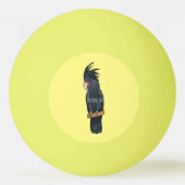 Cartoon van palmcockatoevogel pingpongbal (Achterkant)