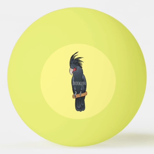 Cartoon van palmcockatoevogel pingpongbal (Voorkant)