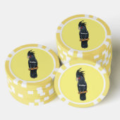 Cartoon van palmcockatoevogel poker chips (Opstapeling)