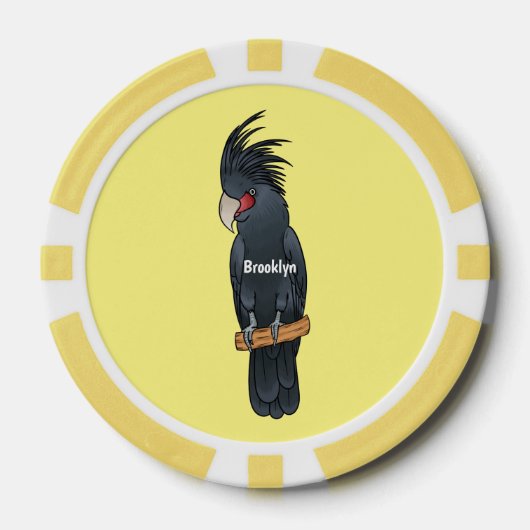 Cartoon van palmcockatoevogel poker chips (Voorkant)