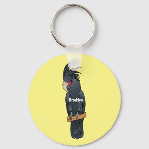 Cartoon van palmcockatoevogel sleutelhanger