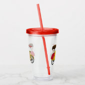 Cartoon van pedicab rickshaw acryl drinkbeker (Links)
