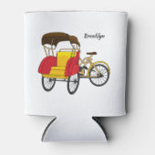 Cartoon van pedicab rickshaw blikjeskoeler (Voorkant)