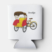 Cartoon van pedicab rickshaw blikjeskoeler (Achterkant)