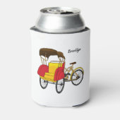 Cartoon van pedicab rickshaw blikjeskoeler (Blikje Achterkant)