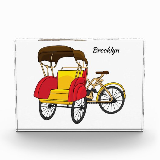Cartoon van pedicab rickshaw fotoblokken (Voorkant)