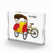 Cartoon van pedicab rickshaw fotoblokken (Rechts)