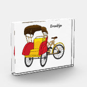 Cartoon van pedicab rickshaw fotoblokken (Links)