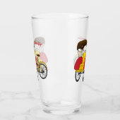 Cartoon van pedicab rickshaw glas (Links)