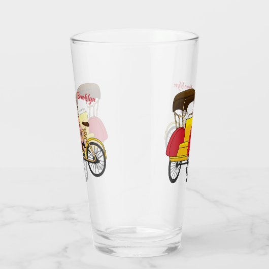 Cartoon van pedicab rickshaw glas (Rechts)