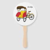 Cartoon van pedicab rickshaw handwaaier (Achterkant)