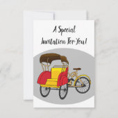 Cartoon van pedicab rickshaw kaart (Achterkant)