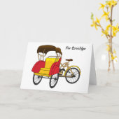 Cartoon van pedicab rickshaw kaart (Gele Bloem)