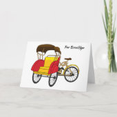 Cartoon van pedicab rickshaw kaart (Voorkant)