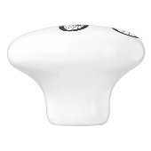 Cartoon van pedicab rickshaw keramische knop (Zijkant)