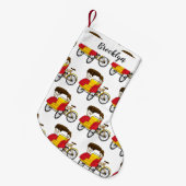 Cartoon van pedicab rickshaw kleine kerstsok (Voorkant (Hangend))